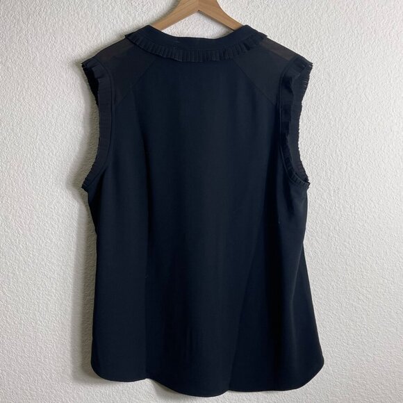 Soft Surroundings Black Ruffle V-Neck Sleeveless Top – 1X - Picture 10 of 10